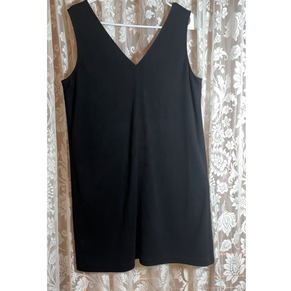 Soprano Black Sleeveless V Neck Mini Dress Pockets Casual Career Women's Medium - Picture 7 of 12